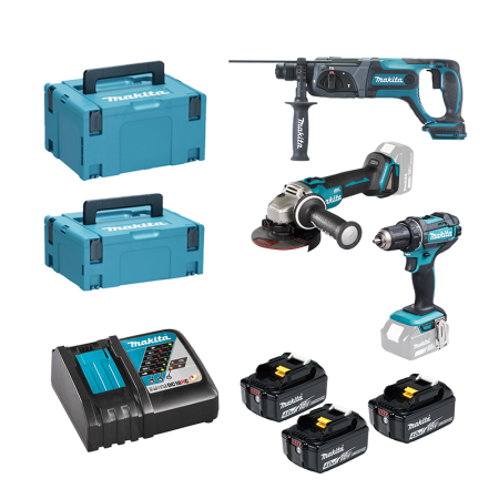 Makita Pack de 3 machines 18V (DDF482 + DGA504 + DHR241)