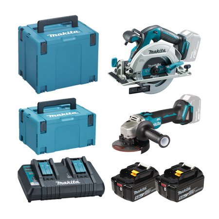 Makita Pack scie circulaire Ø165mm DHS680ZJ + Meuleuse Ø125mm DGA506ZJ