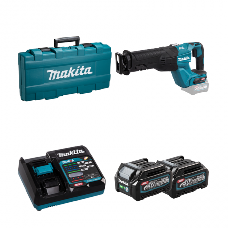Makita Scie récipro 40V JR001GZ + 2 batteries 40V 2,5 Ah + chargeur rapide DC40RA