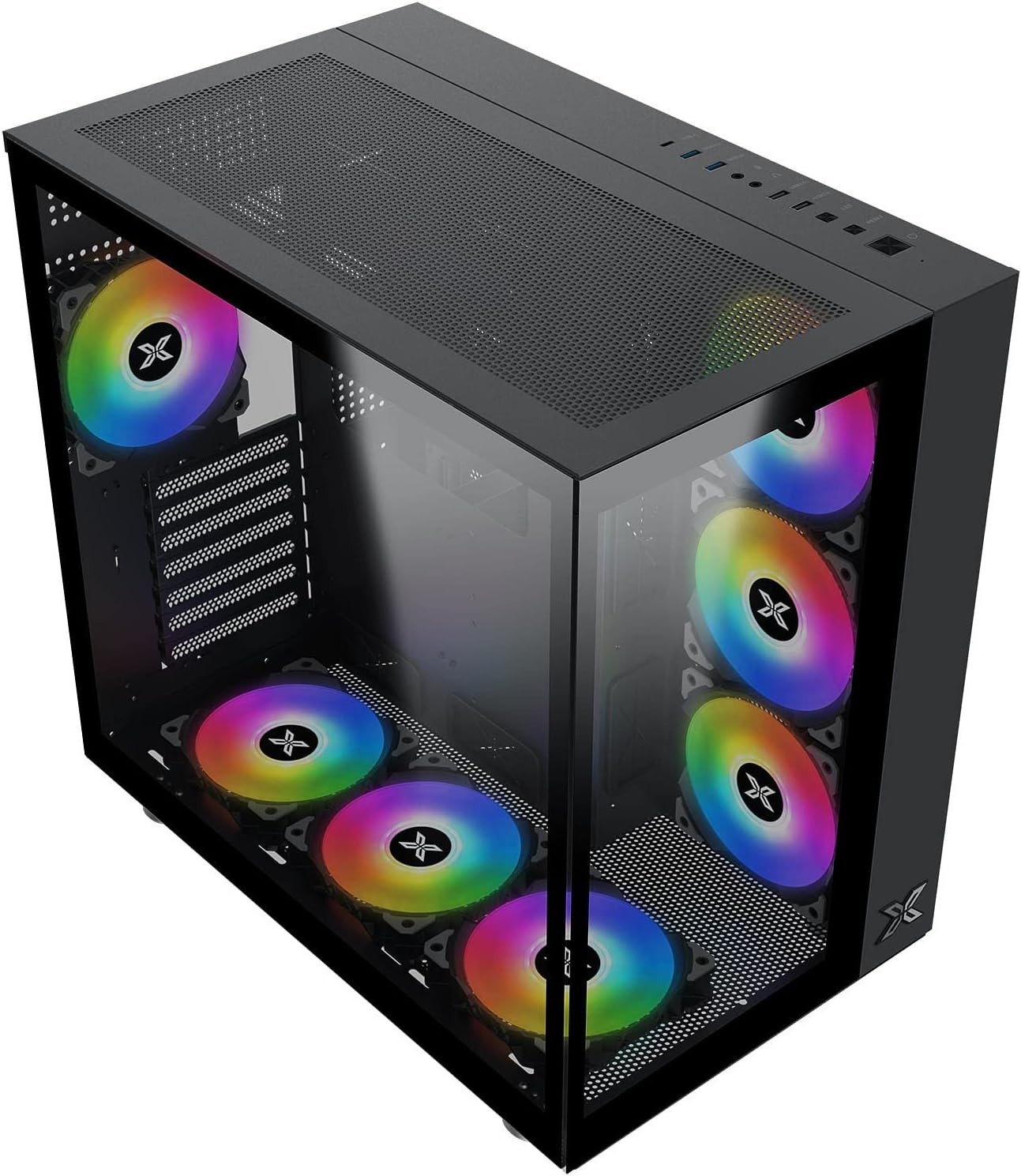 Xigmatek Boitier Moyen Tour ATX  Aqua V Air H23A RGB avec panneaux vitrÃ©s (Noir)