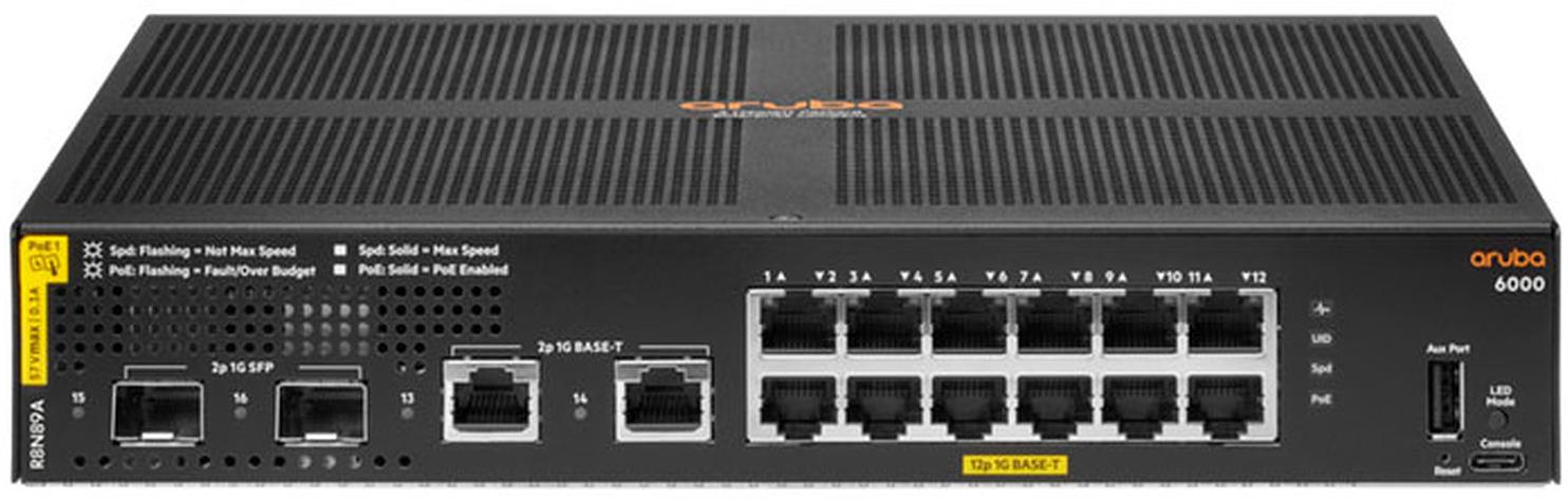 Aruba 6000 12G Class4 PoE+ 2G/2SFP 139W