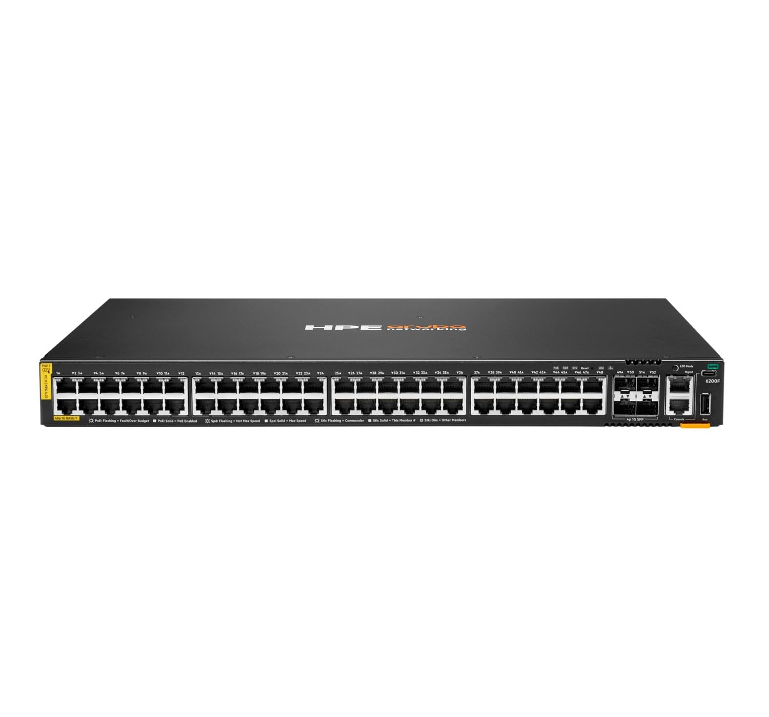 HPE HPE Aruba Networking CX 6200F 48G Class-4 PoE 4SFP 370W Switch