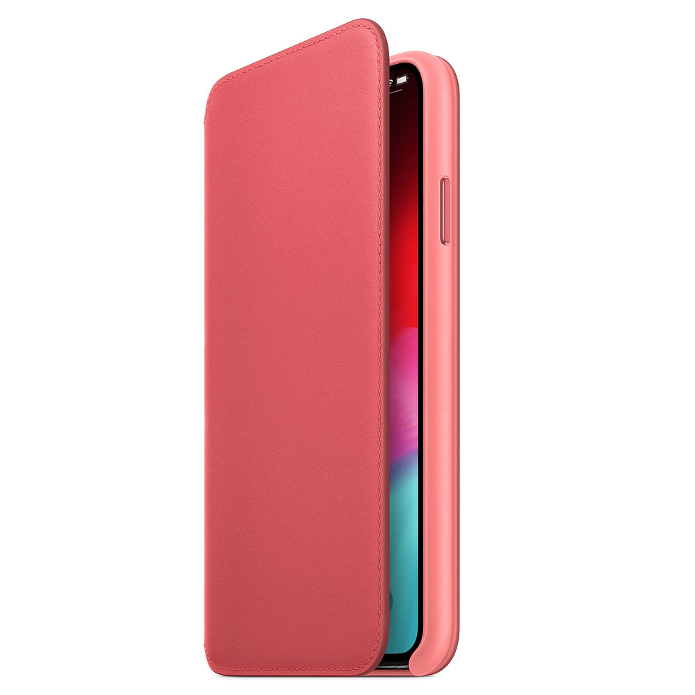 APPLE Étui Folio en cuir Rose Pivoine iPhone Xs Max