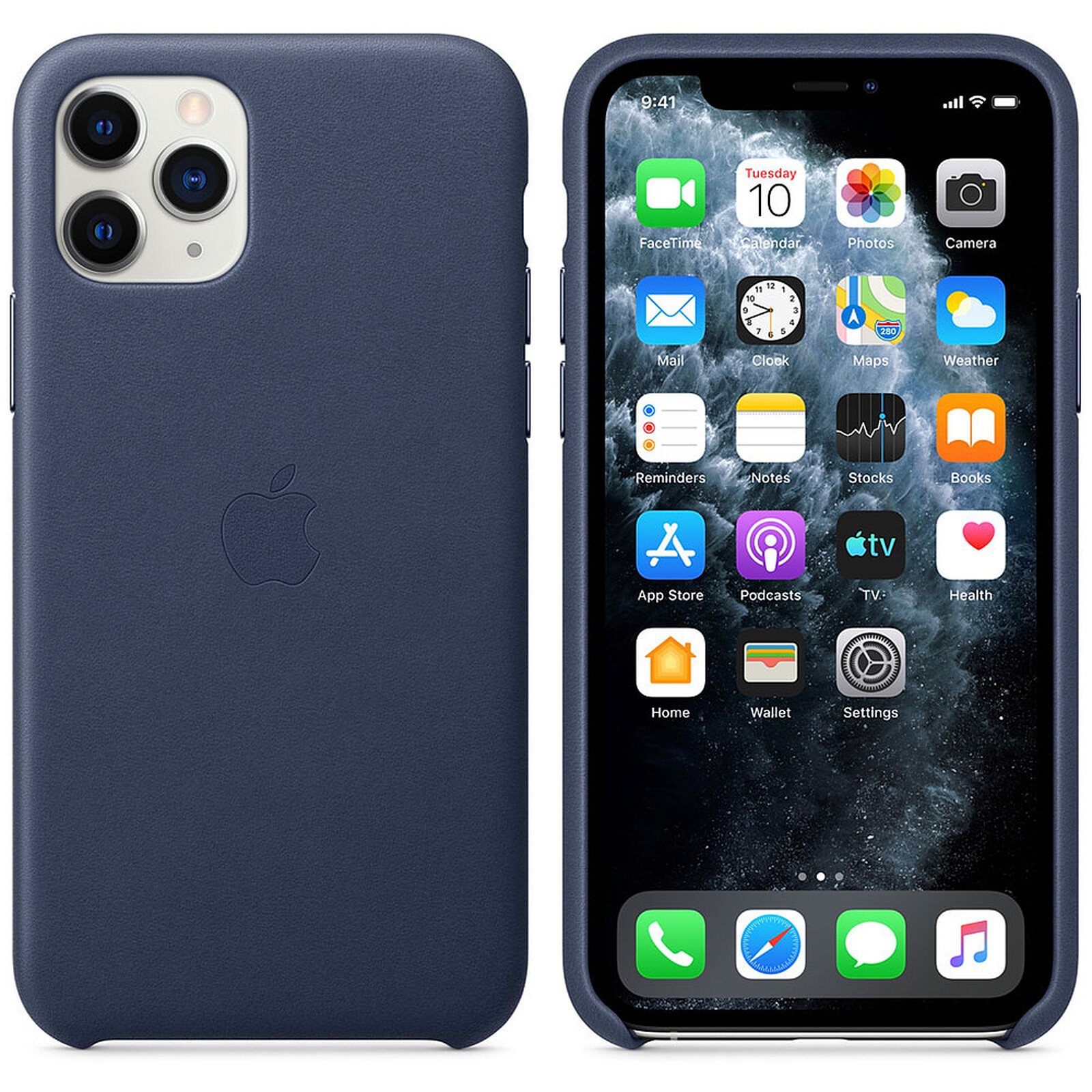 APPLE Coque en cuir Bleu Nuit  iPhone 11 Pro
