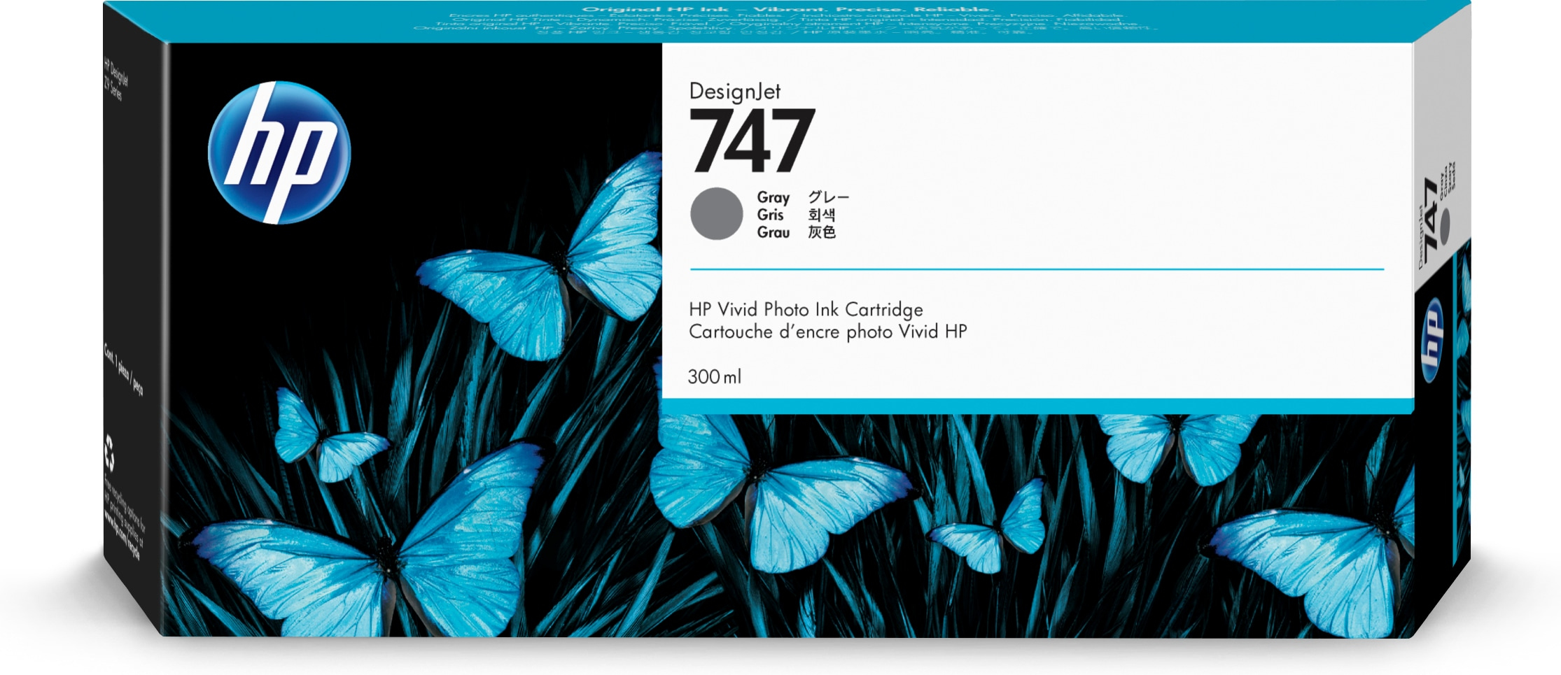 HP 747 300-ml Gray Ink Cartridge