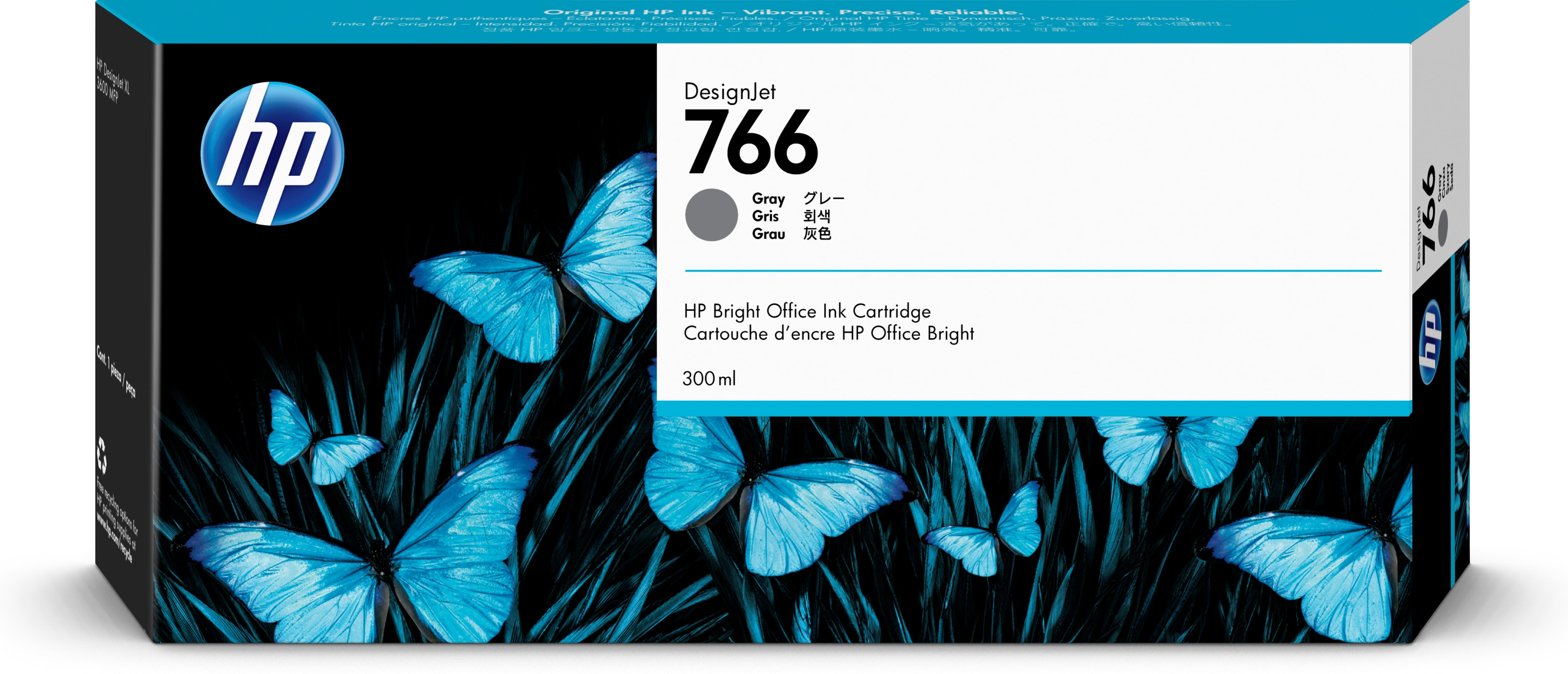HP 766 300-ml Gray Ink Crtg