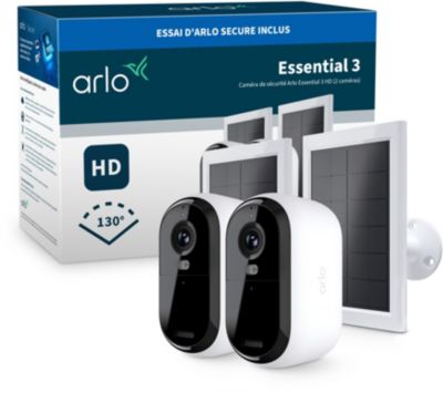 ARLO Caméra de surveillance 2 caméras ext Essential3 2K+ pan. sol