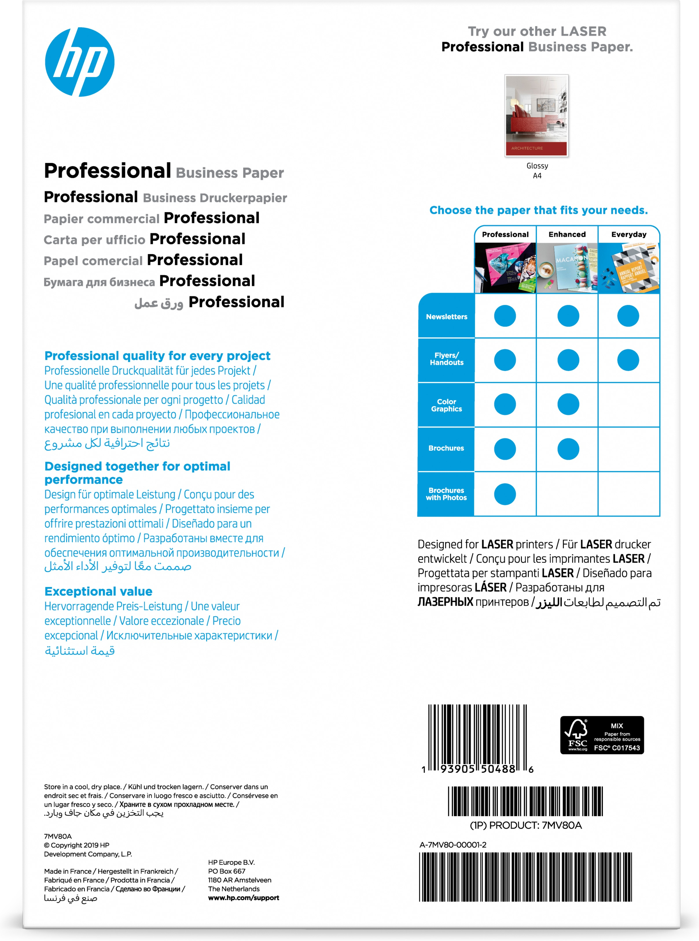 HP Prof Matte LJ A4 200g 150sh FSC Pape