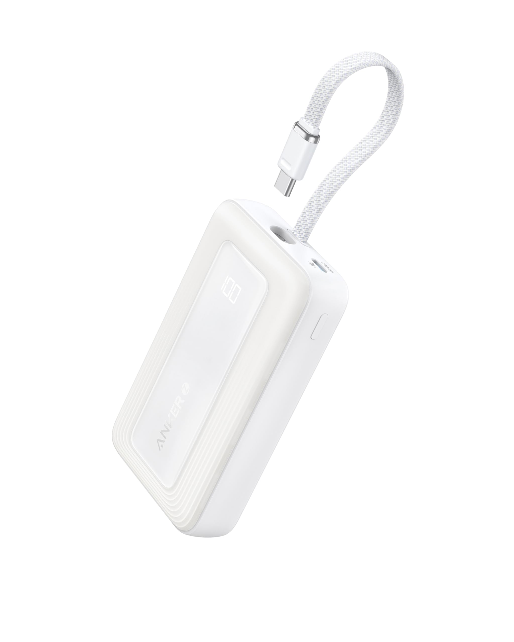 Anker Zolo Power Bank (20 000 mAh 30W Built-In USB-C Cable) White