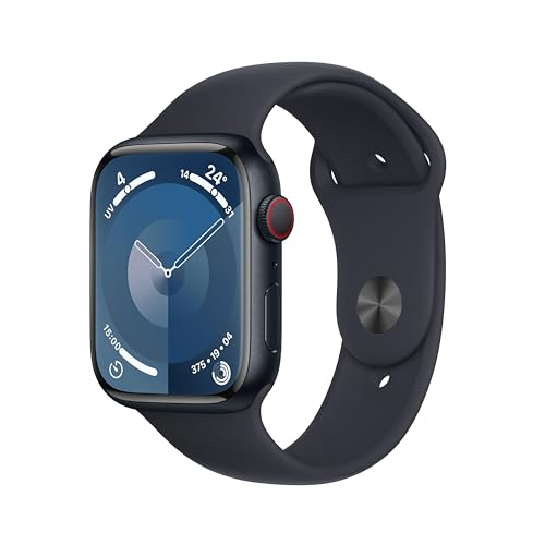APPLE Watch Series 9 GPS + Cellular Aluminium Minuit Bracelet Sport Band S/M 45 mm