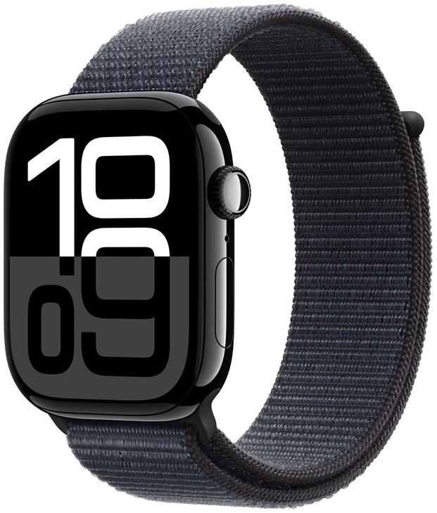 APPLE Modèle : Watch Series 10 GPS 46mm Boîtier en Aluminium Noir de Jais avec Boucle Sport Encre Violette