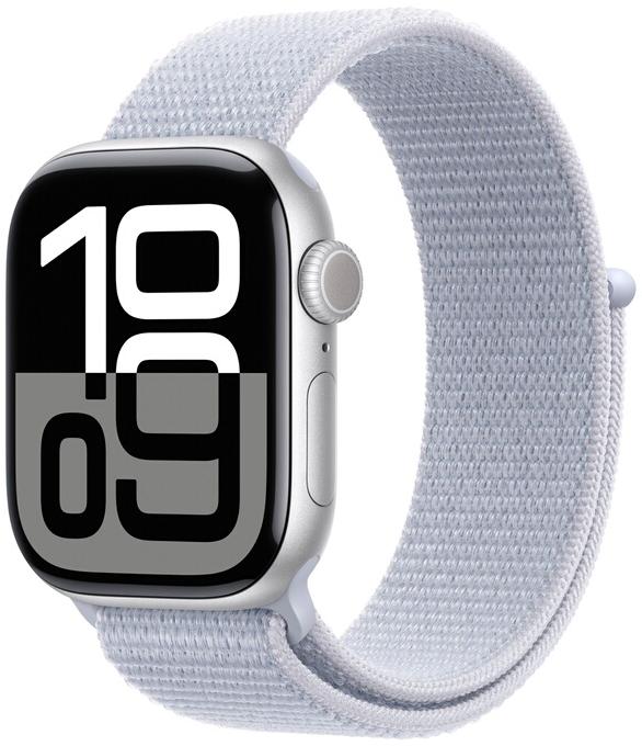 APPLE - Modèle : Watch Series 10 GPS + Cellular 42mm Boîtier en Aluminium Argent avec Boucle Sport Nuee bleue