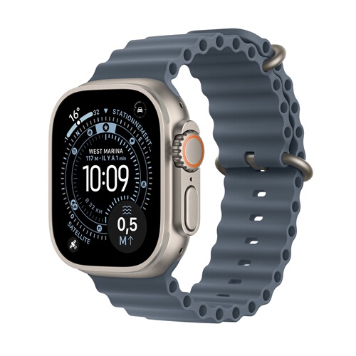 APPLE Watch Ultra 3 GPS + Cellular 49 mm Titane Naturel Bracelet Océan Bleu Maritime