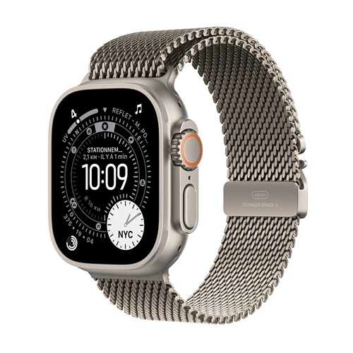 APPLE Watch Ultra 3 GPS + Cellular 49 mm Titane Naturel Bracelet Milanais en Titane Naturel M