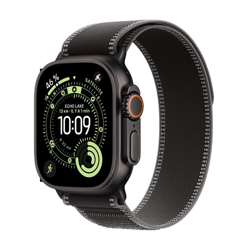 APPLE Watch Ultra 3 GPS + Cellular 49 mm Titane Noir Boucle Trail Noir/Charbon S/M