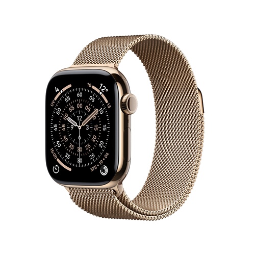 APPLE Watch Series 11 GPS + Cellular 42 mm Titane Or Bracelet Milanais Or