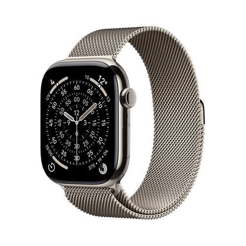 APPLE Watch Series 11 GPS + Cellular 46 mm Titane Naturel Bracelet Milanais S/M