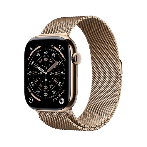 APPLE Watch Series 11 GPS + Cellular 46 mm Titane Or Bracelet Milanais Or M/L