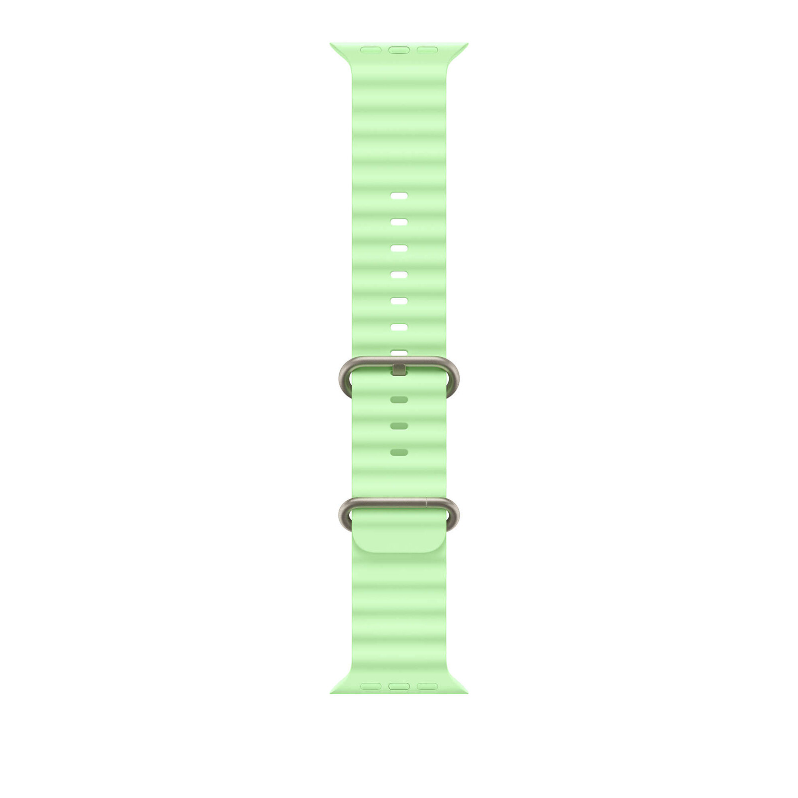 APPLE Bracelet Océan 49 mm finition titane naturel Vert Fluo
