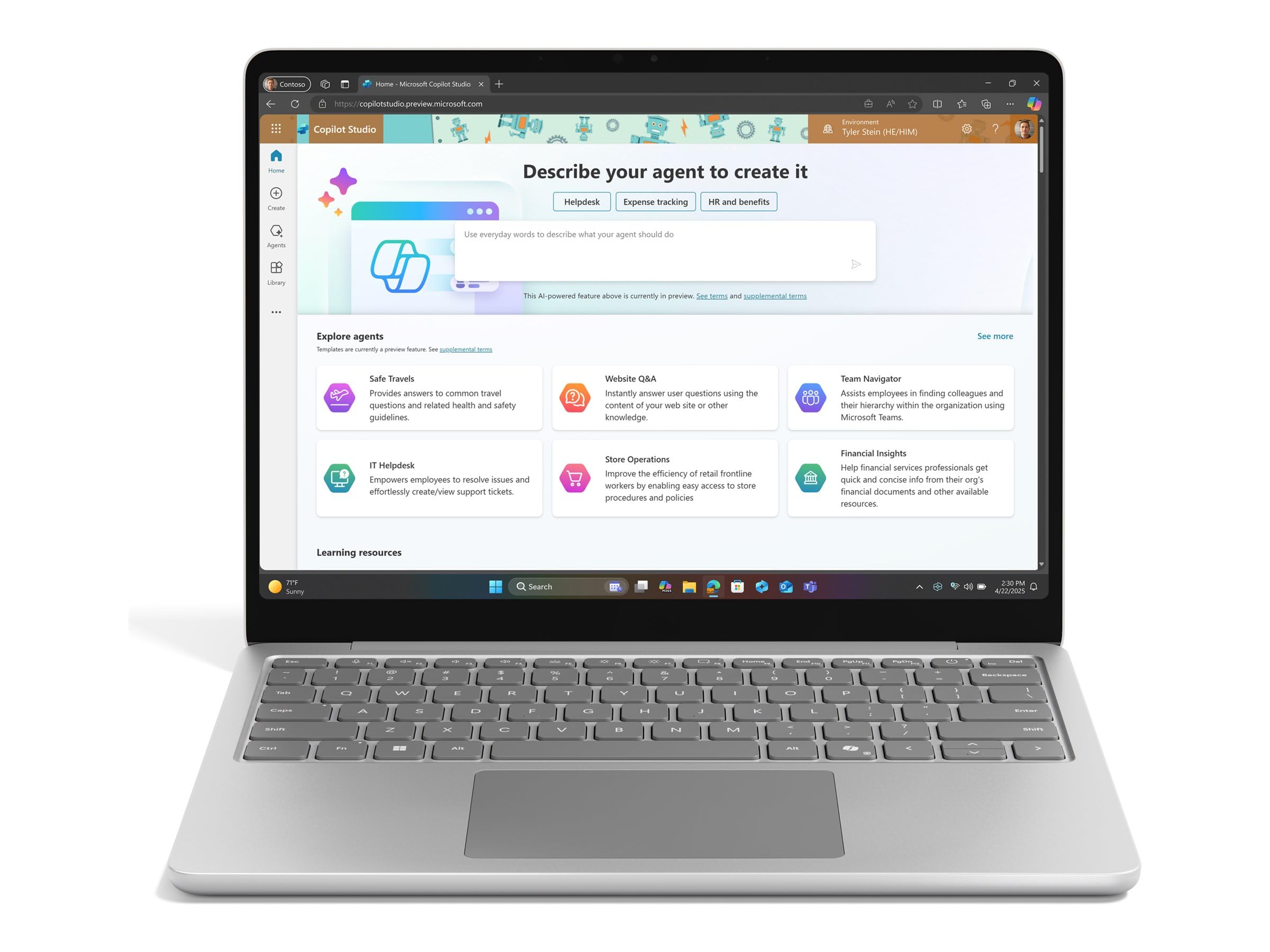 Microsoft Surface Laptop 7 Copilot +PC SD P8/16GB/1TB WIN 11Pro Platinum