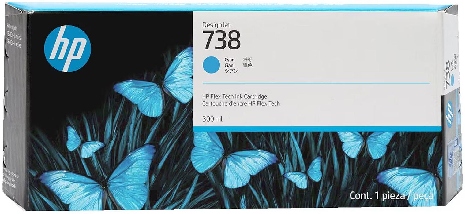 HP Ink/ 738 300-ml Cyan DesignJet Ink