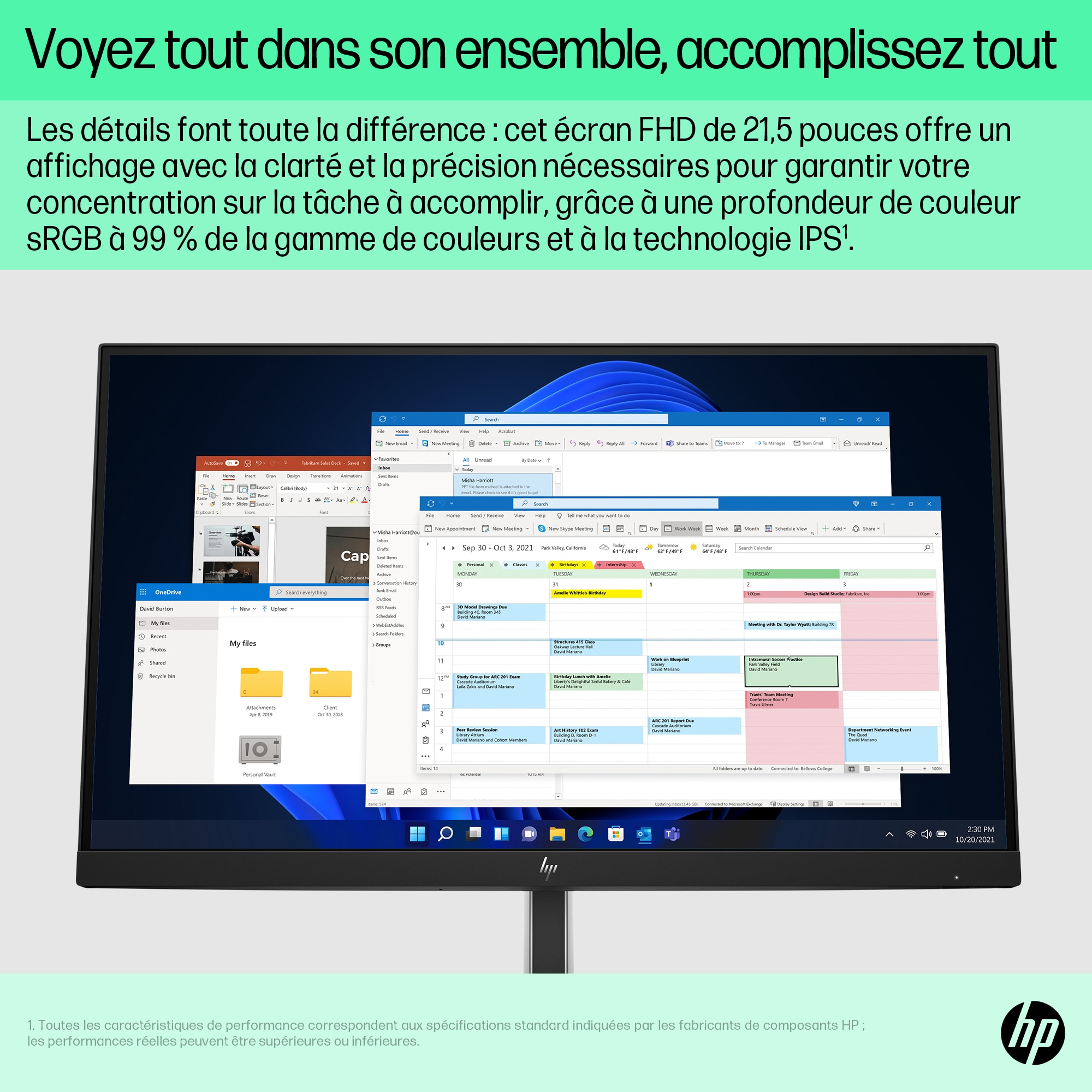 HP Écran PC E22 G5 21,5