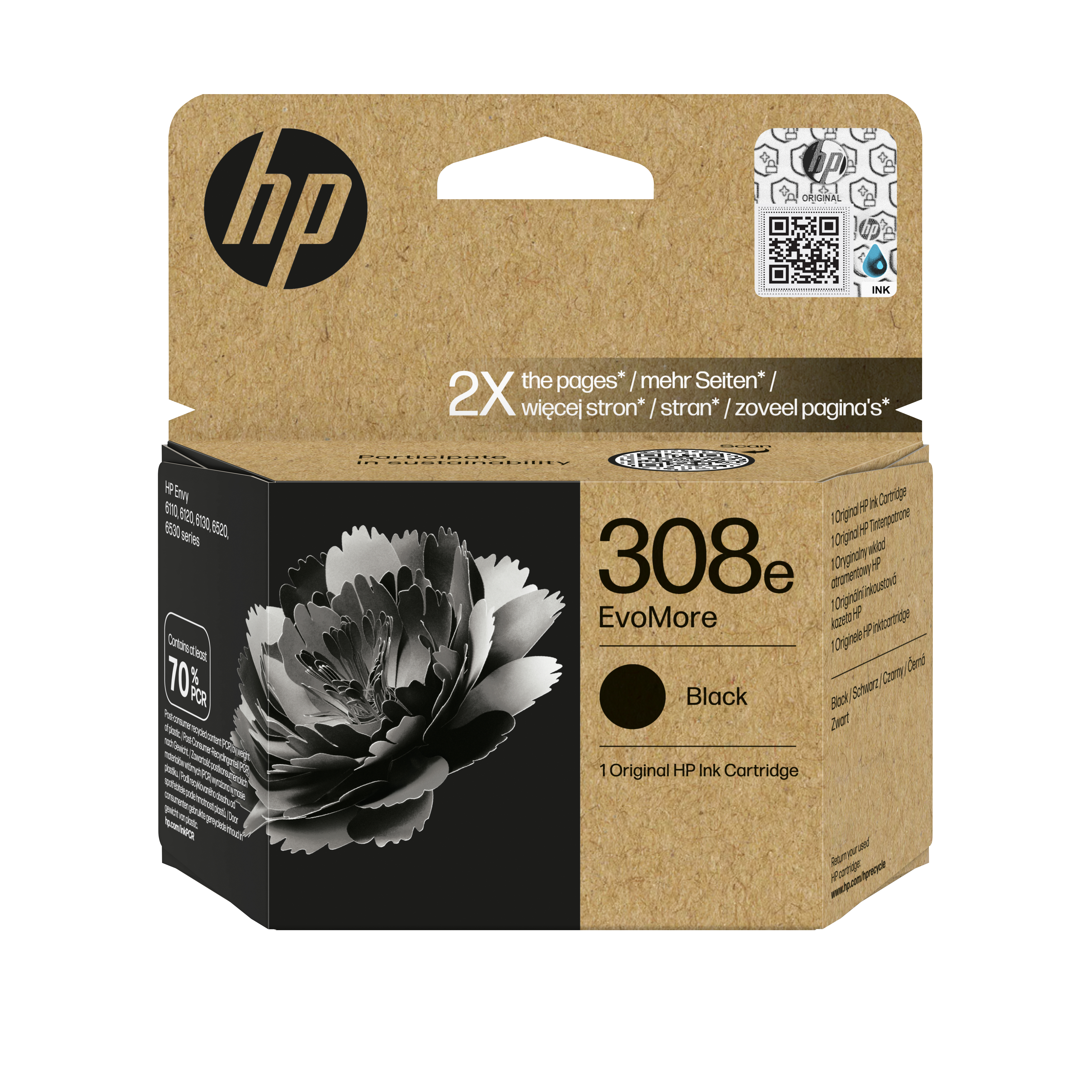 HP HP 308e Schwarz Tintenpatrone EvoMore