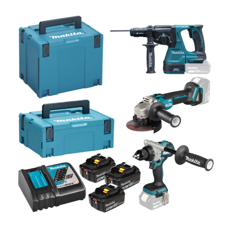 Makita Pack de 3 machines 18V (DDF492 + DGA506 + DHR243)
