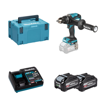 Makita Perceuse-visseuse 40V 180Nm DF003GZ01 + 2 batteries BL4040F 40V 4 Ah + chargeur rapide DC40RA