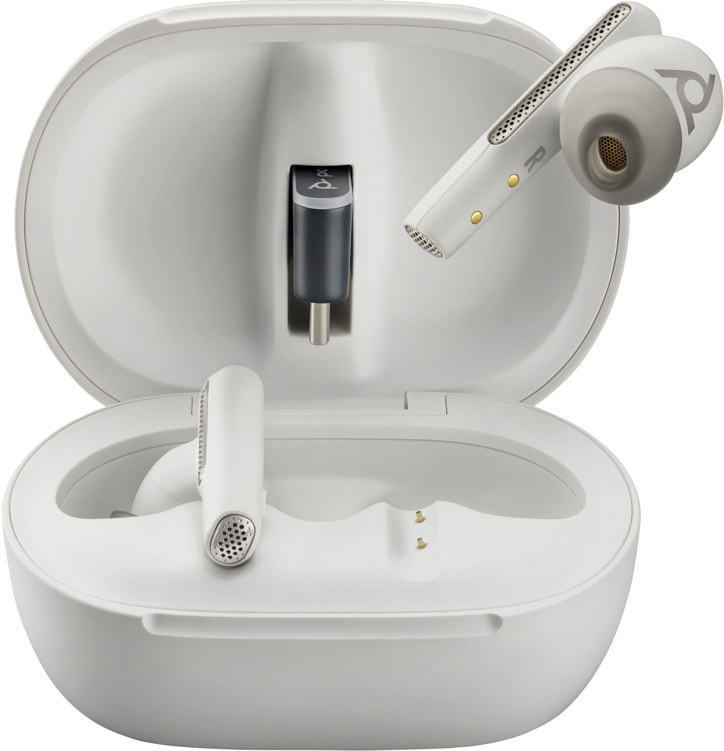 HP HP Poly Voyager Free 60+ UC White Sand Earbuds +BT700 USB-C Adapter +Touchscreen Charge Case