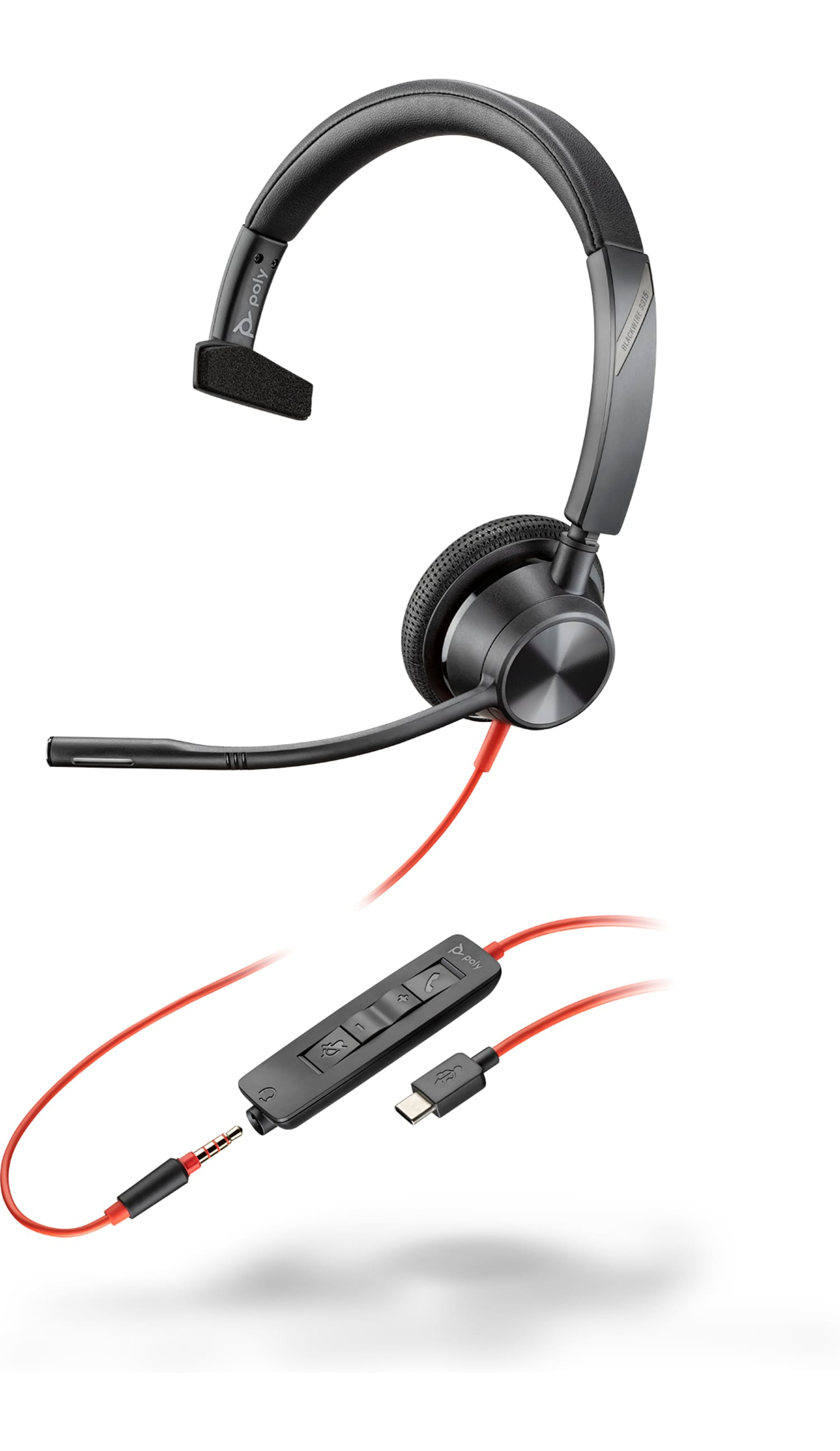 HP Poly Blackwire 3315 Monaural USB-C Headset