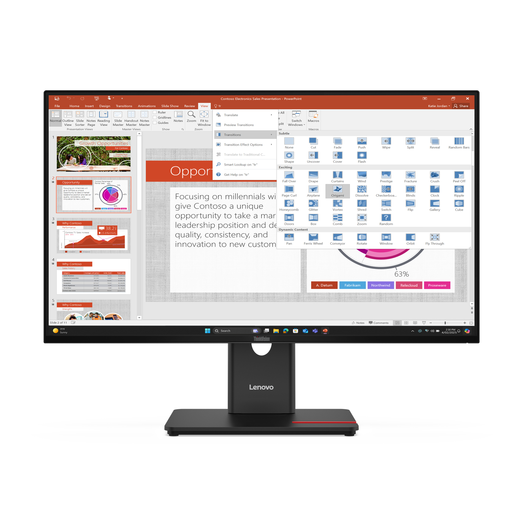 LENOVO ThinkVision T27-40 27p IPS 16:9 1920x1080 300cd/m2 1500:1 HDMI DP VGA USB TopSeller