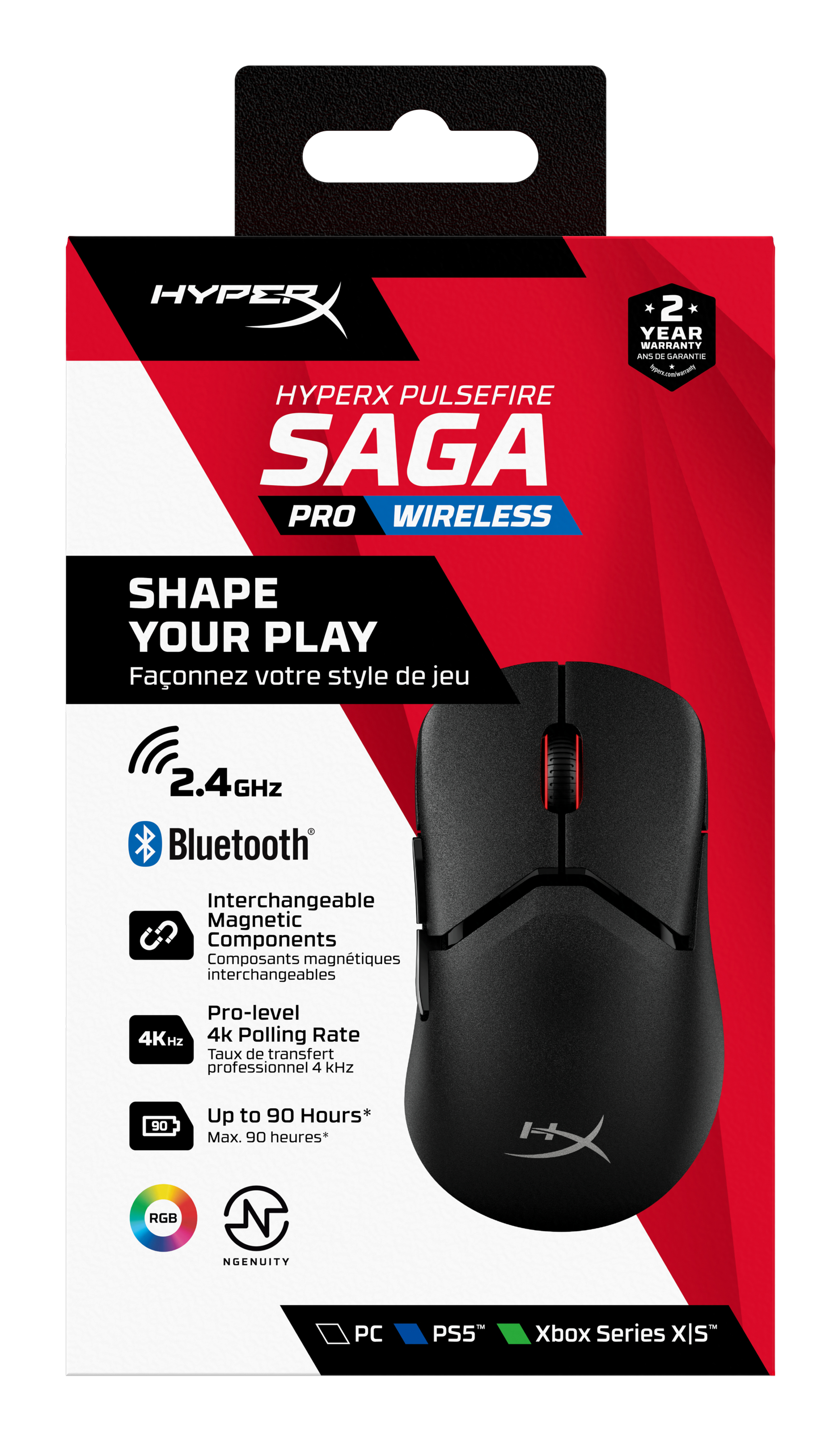 HyperX HP Pulsefire Saga Pro Wireless Gaming Mouse (Black) souris