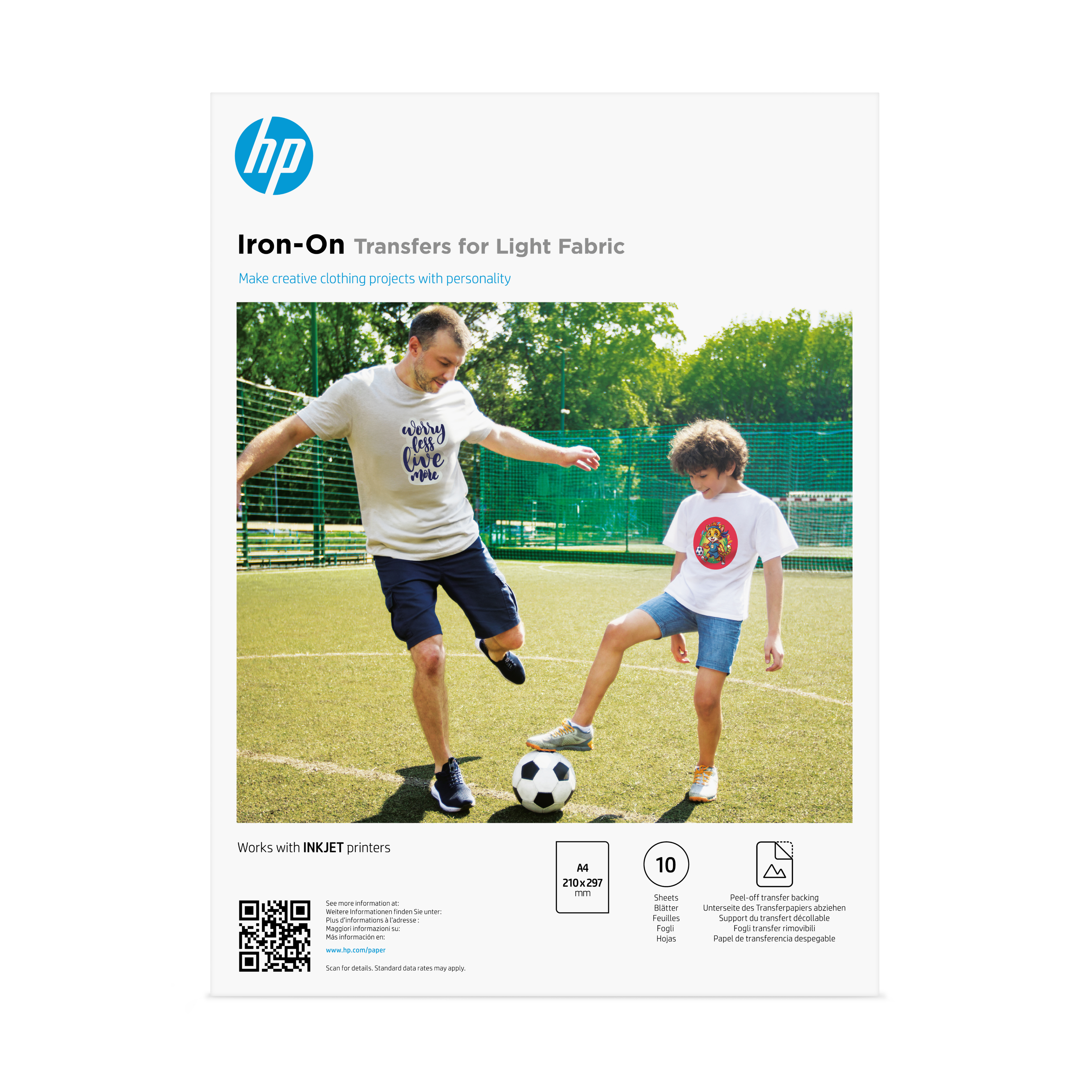 HP HP Iron-On Transfers für helle Textilien A4 10Blatt