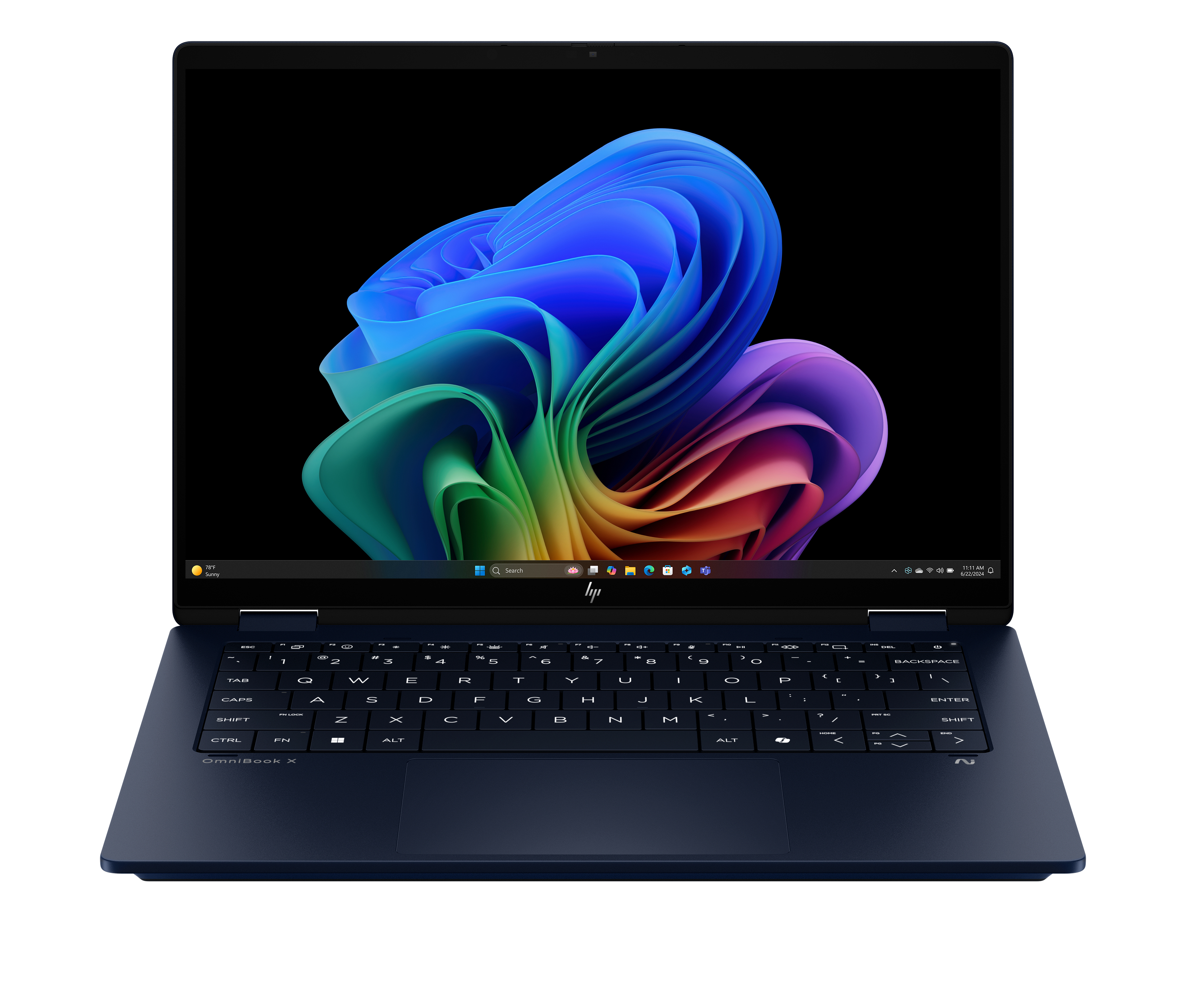 HP OmniBook X Flip NG AI 14-fm0007 14” Ecran tactile OLED 120 Hz Copilot+ Intel® Core™ Ultra 7 32 Go RAM 1 To SSD Bleu atmosphérique