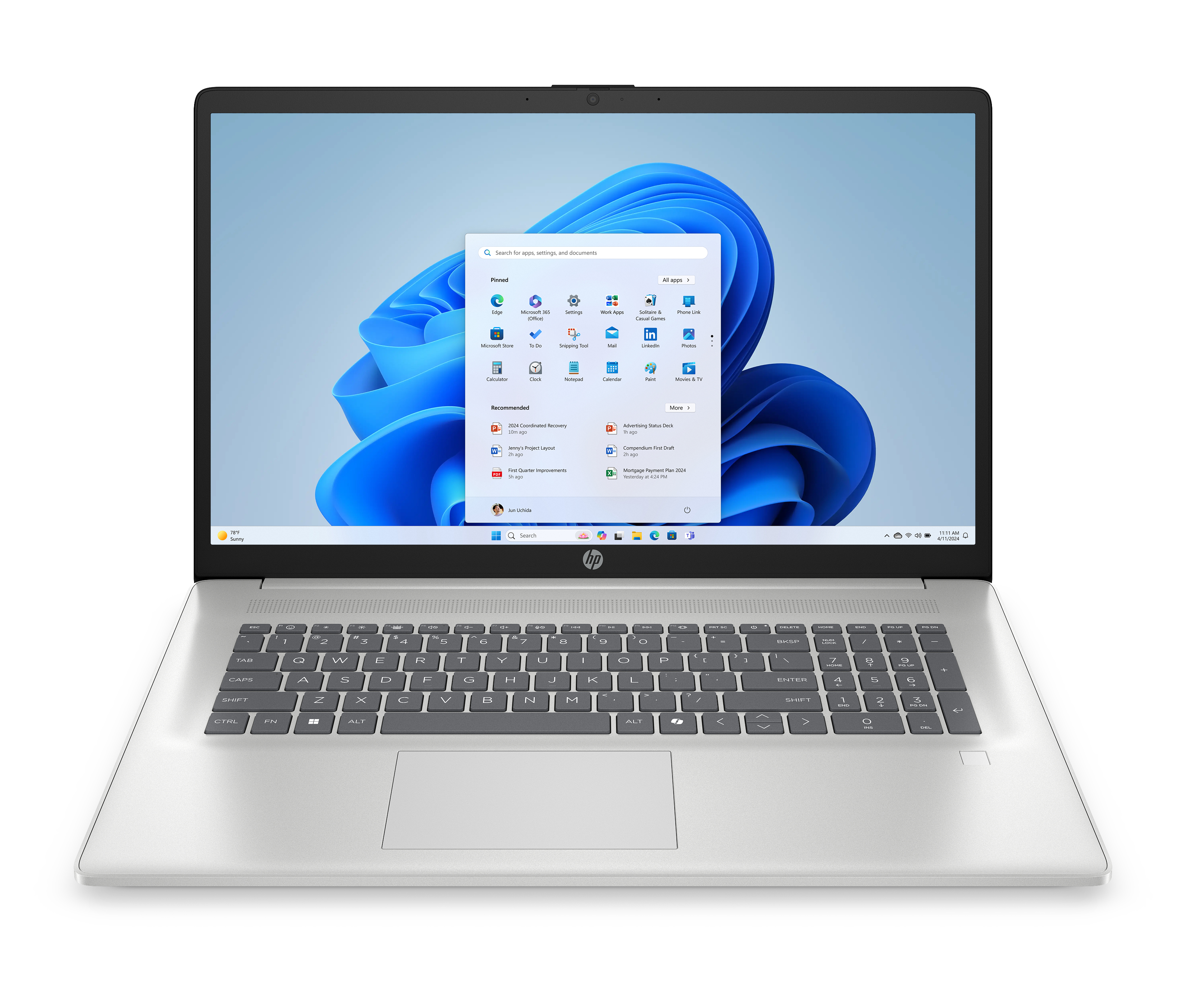 HP 17-cp2065nf 17,3” Full HD AMD Ryzen™ 3 8 Go RAM 512 Go SSD Argent naturel