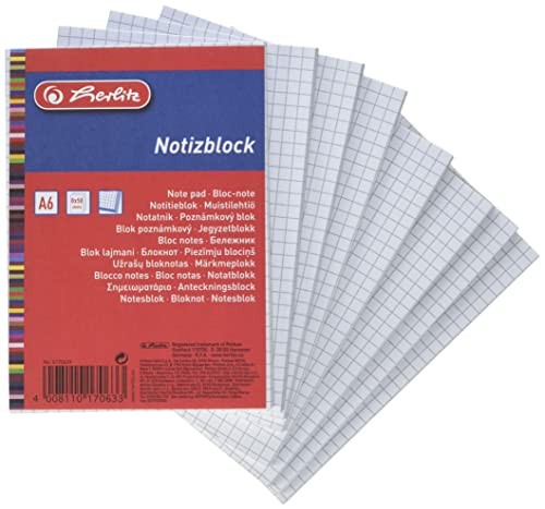 Herlitz NB A6/80 kariert Kraftpapier Cover M.s