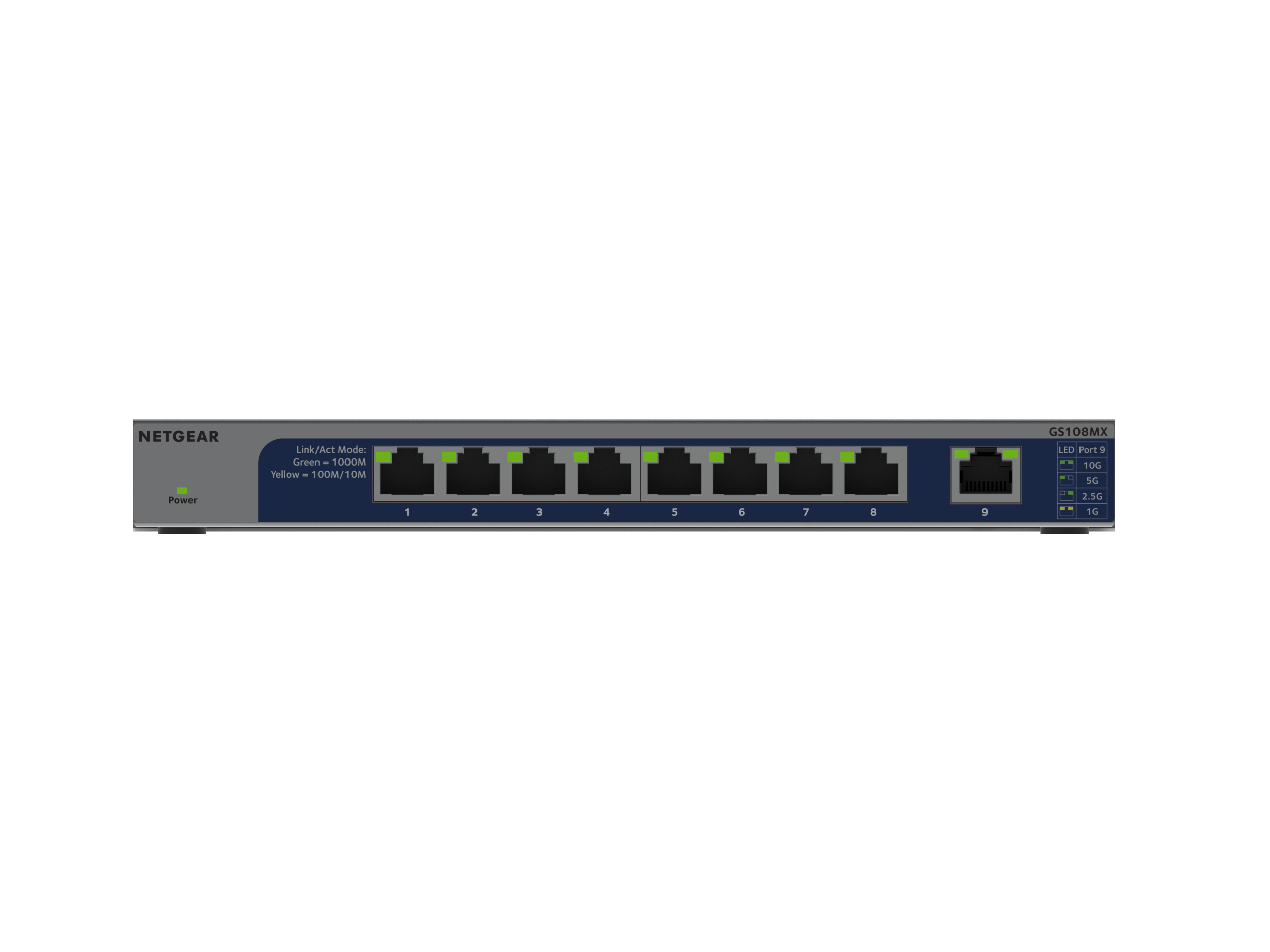 NETGEAR Modèle du produit : 8PT GIG UM +1P 10G/MULTI-GIG Uplink Switch GS108MX