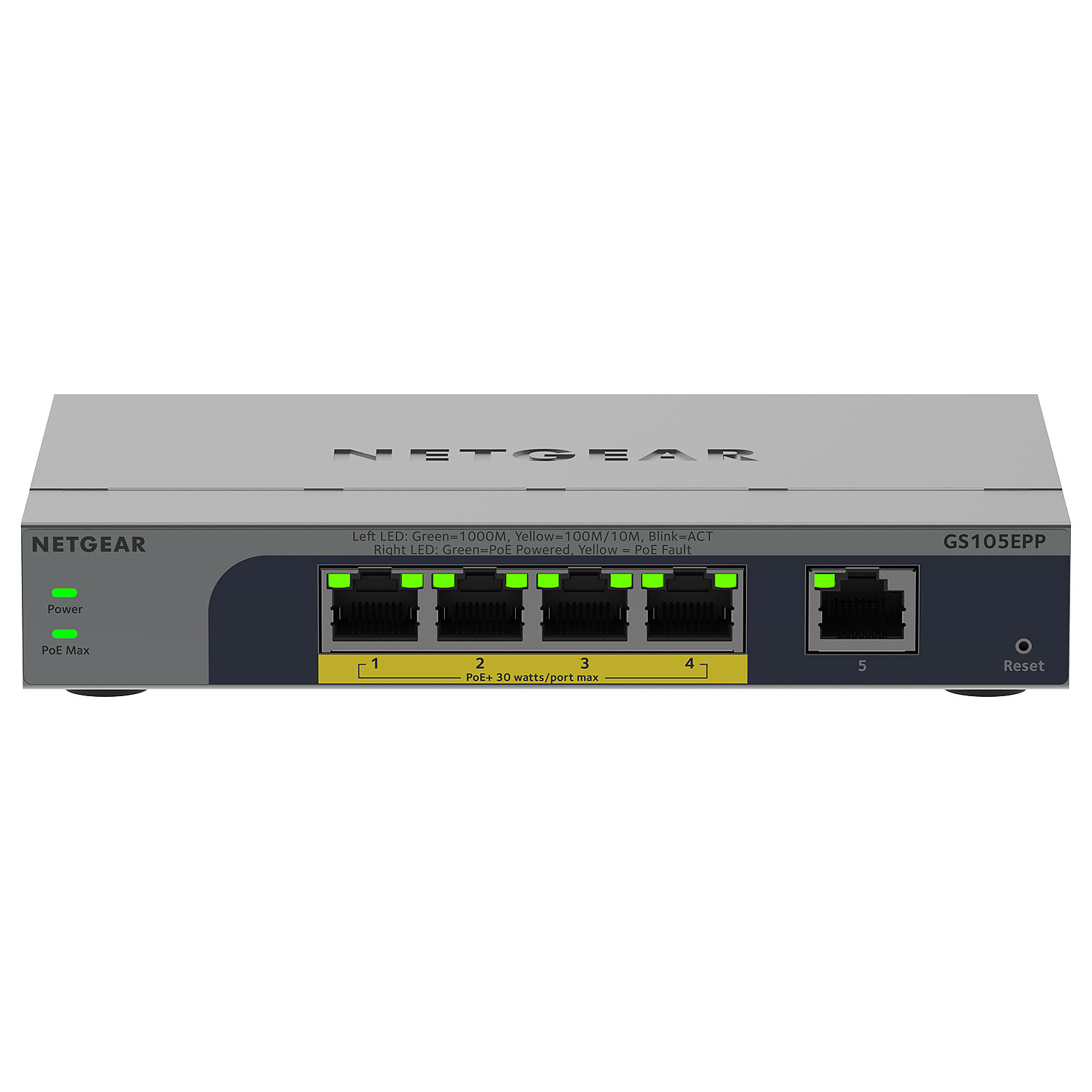 NETGEAR 5PT GB PLUS SWICH W/ POE+ GS105EPP