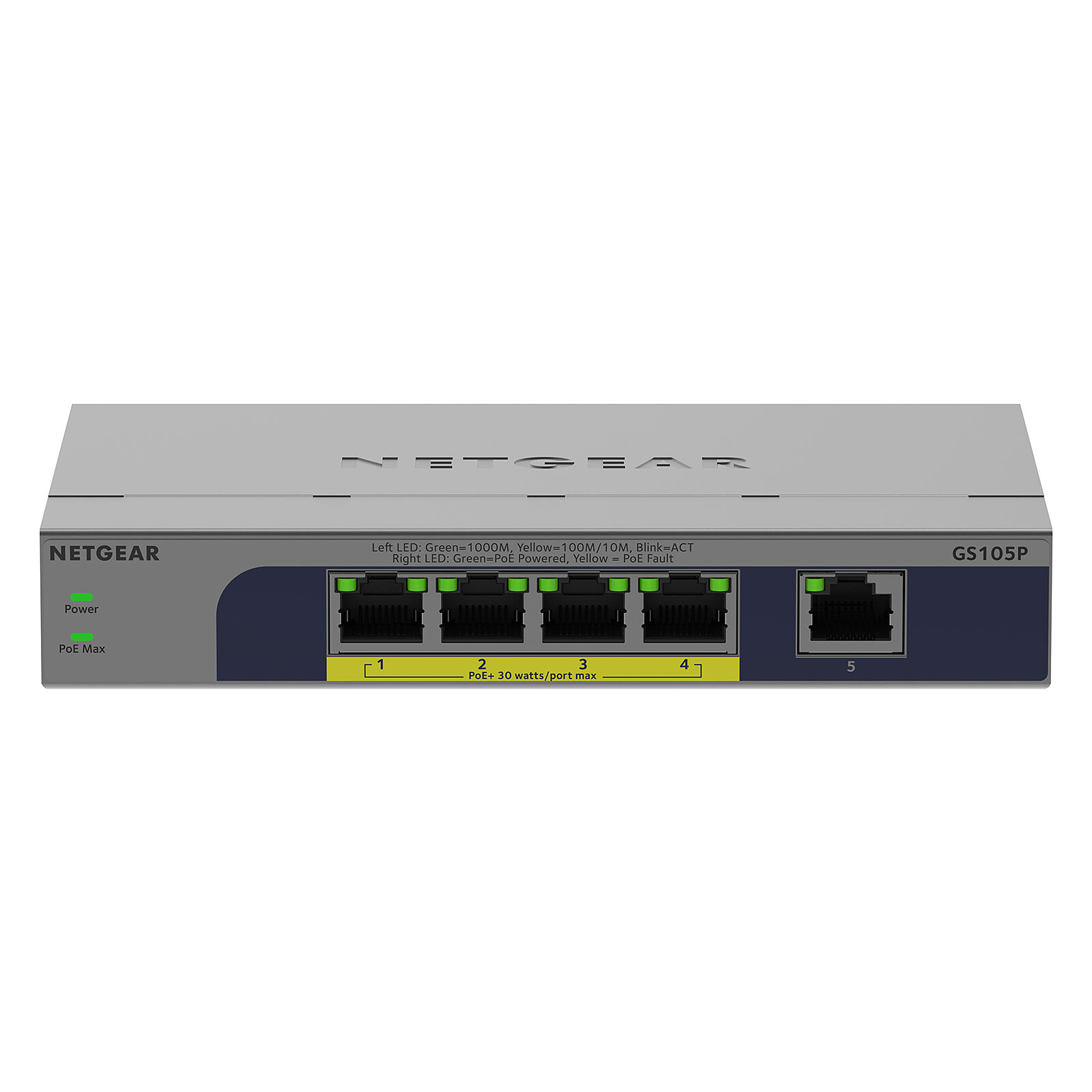NETGEAR 5PT GB UNMANAGED SWCH W/POE+ (GS105P)