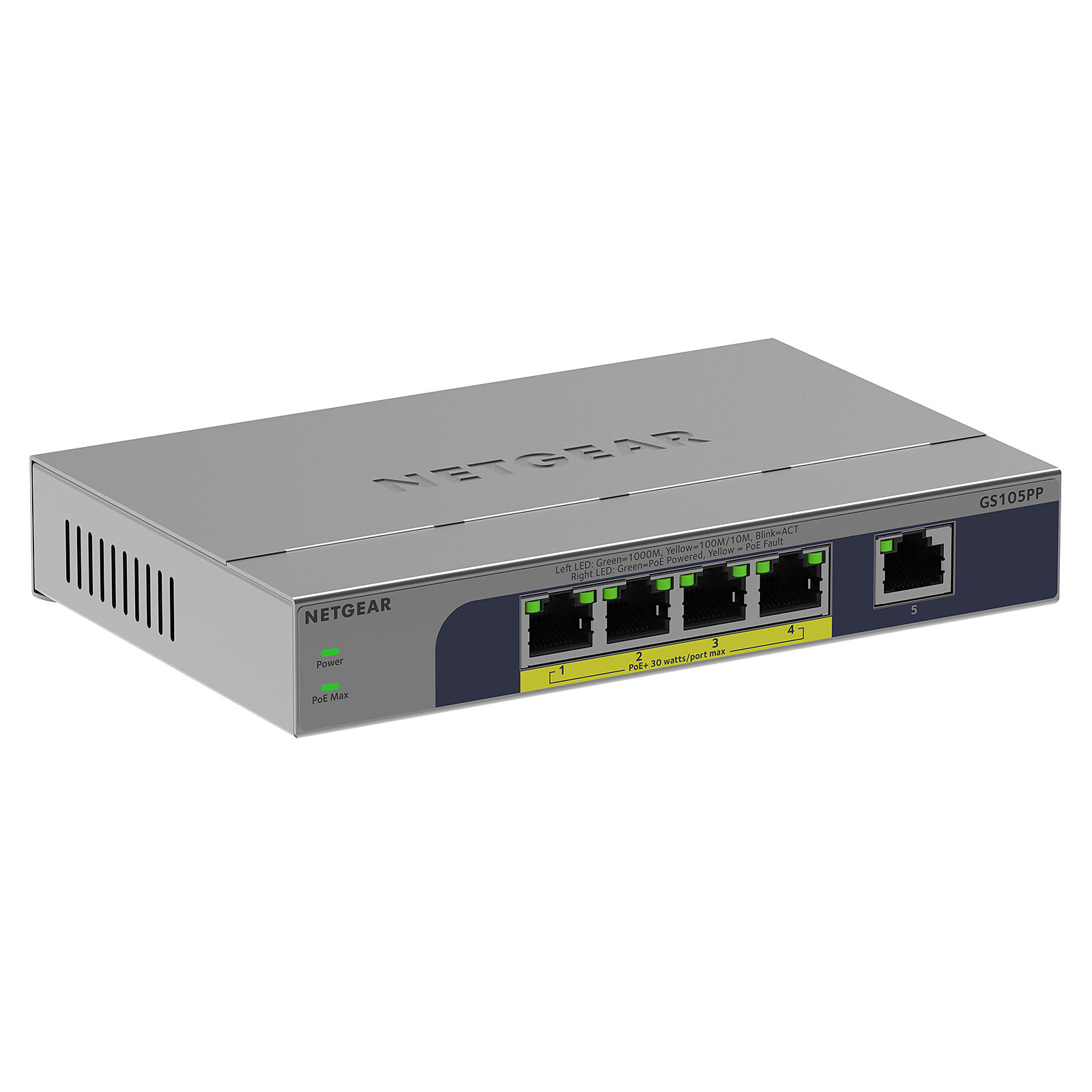 NETGEAR 5PT GB UNMANAGED SWCH W/POE+ (GS105PP)
