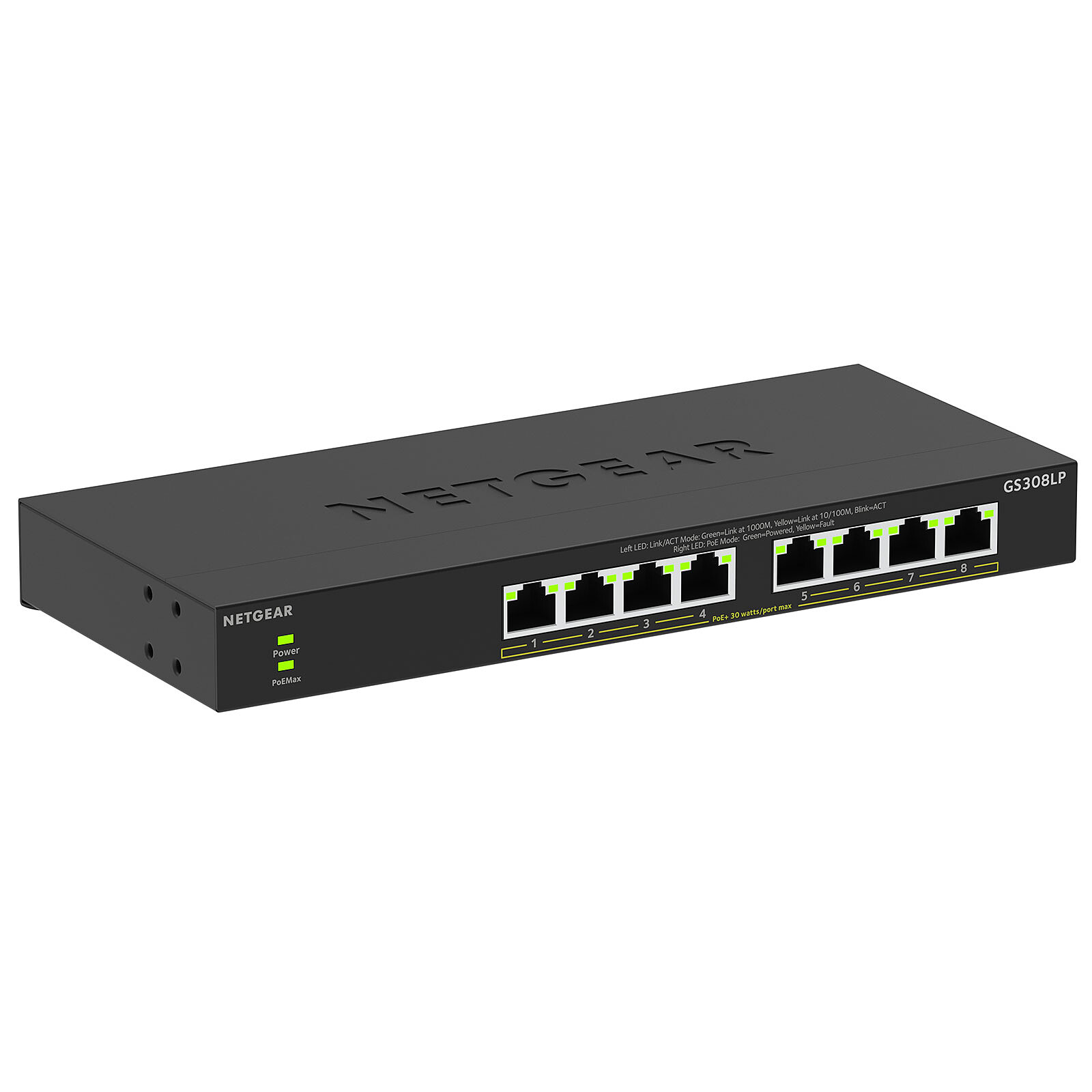 NETGEAR 8-PORT POE GIGABIT UNMANAGED SWITCH GS308LP