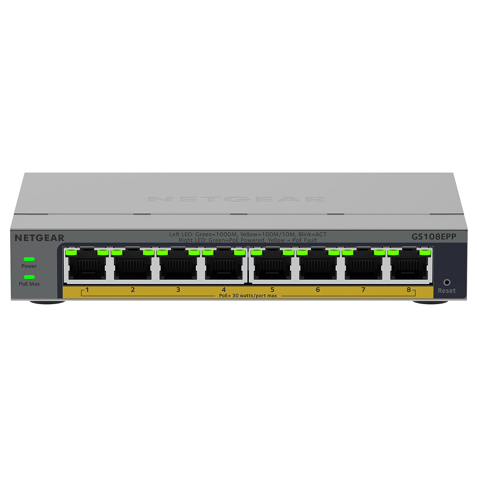 NETGEAR 8PT GB PLUS SWICH W/ POE+ GS108EPP