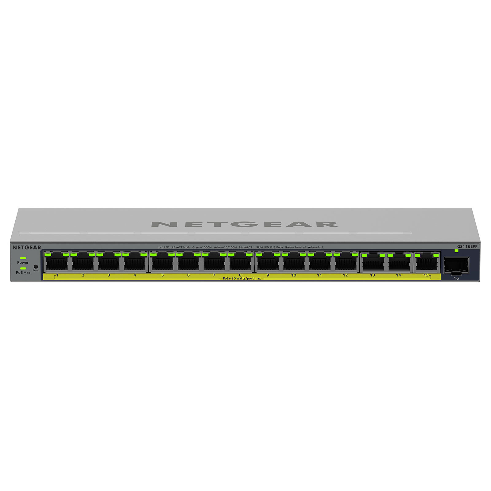 NETGEAR 16PT GB PLUS SWICH W/ POE+ GS116EPP