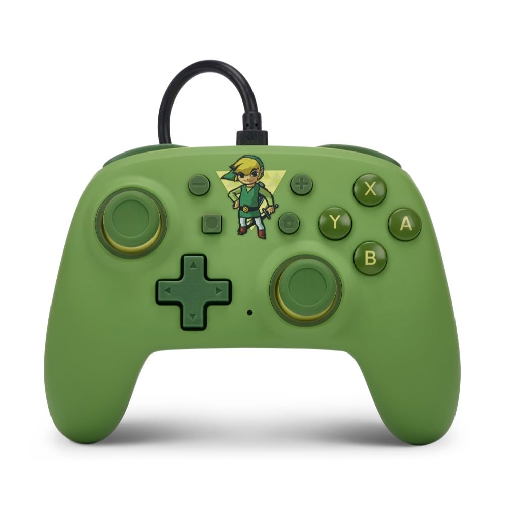 PowerA Alimentez une manette Zelda Toon Link Nano avec un câble vert pour Nintendo Switch