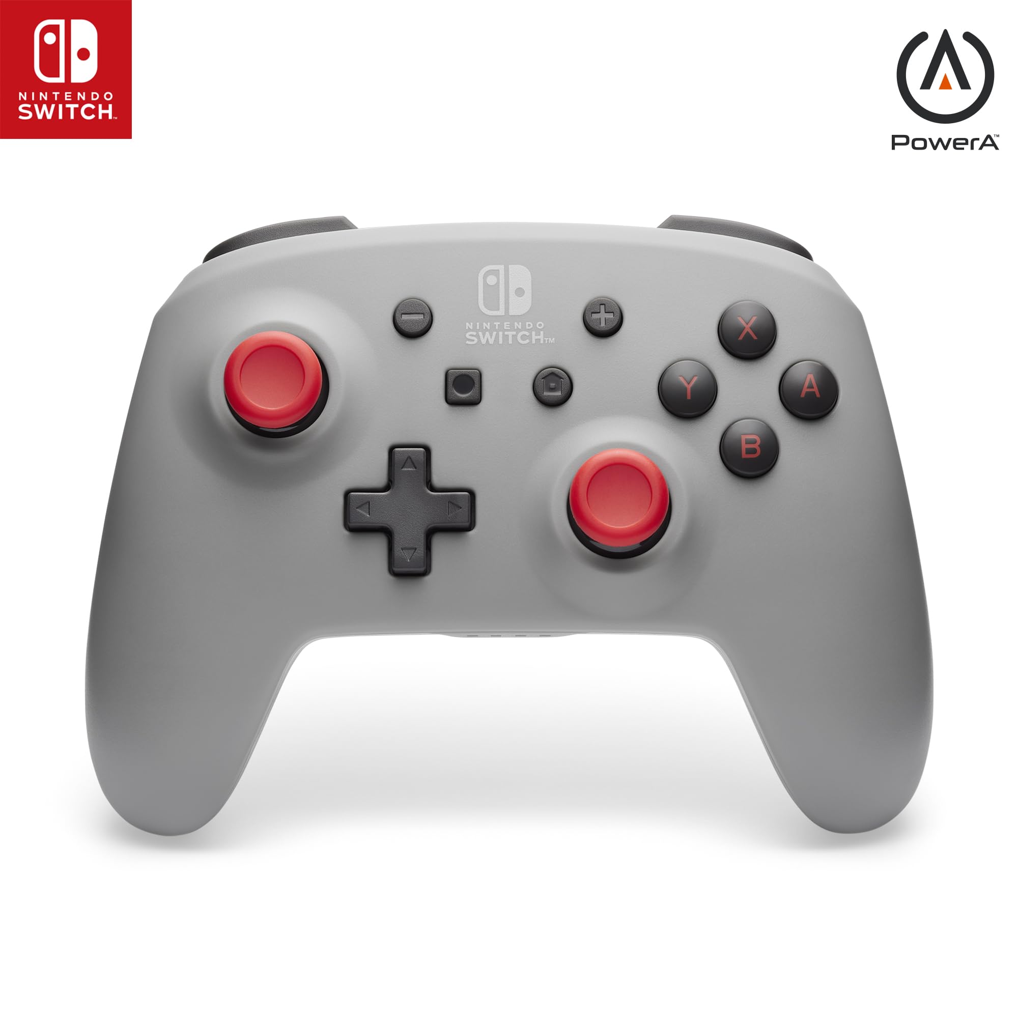 PowerA Manette sans fil à piles Retro Grey with Motion pour Nintendo Switch Gris Rouge et Noir
