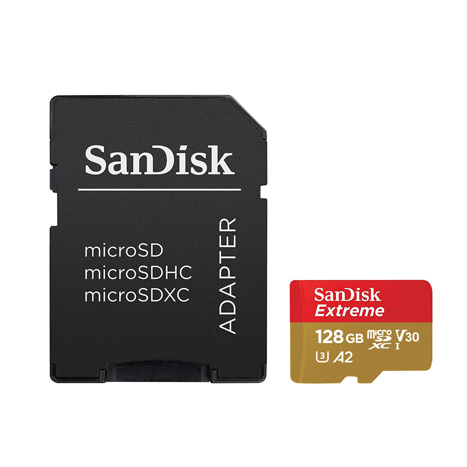 SanDisk Professional Extreme microSDXC UHS-I U3 V30 128 Go + Adaptateur SD