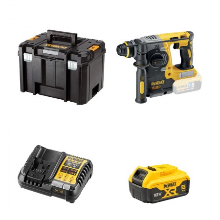 DeWalt Perforateur SDS Plus 18V DCH273NT-XJ + 1 batterie 18V 5 Ah + 1 chargeur DCB1104-QW