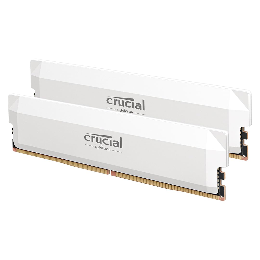 CRUCIAL Pro DDR5 Overclocking 32 Go (2 x 16 Go) 6000 MHz CL36 Blanc