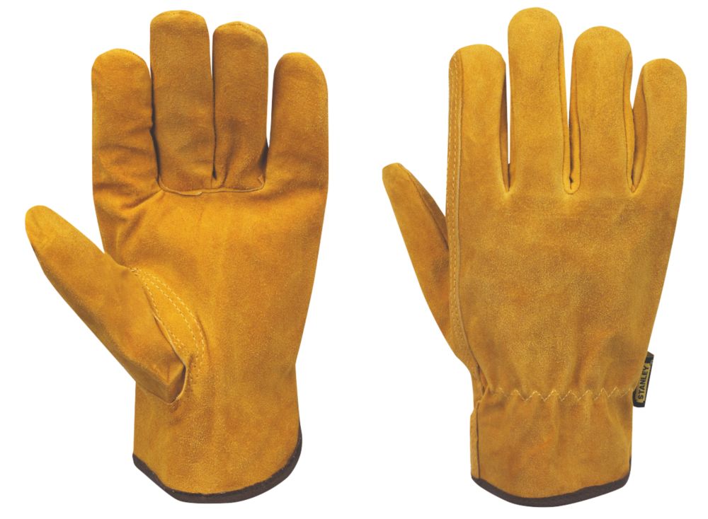 Stanley Gants de travail en croûte de cuir marron taille L